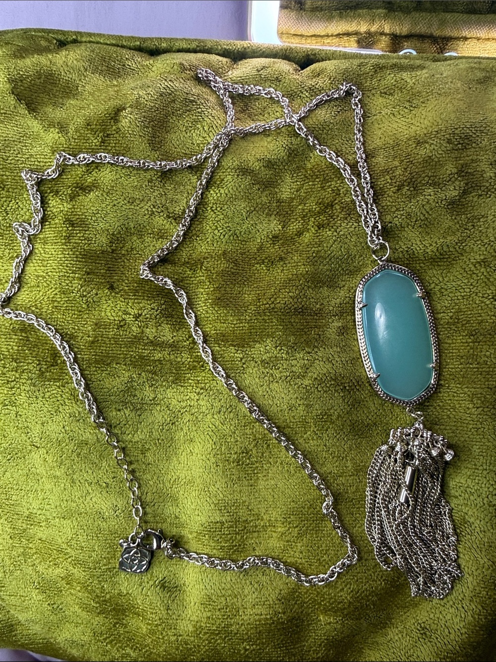 Kendra Scott Aqua Elle Pendant Necklace with Tassel